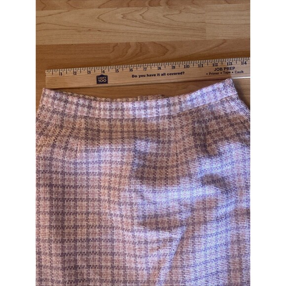 JONES NEW YORK Women 2PC Skirt Suit Sz 6 Pink Plaid Houndstooth Business Career - Picture 10 of 12